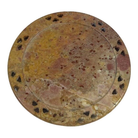 Vintage Marble Coasters set of 4 4" Handcrafted Stone Drink Set Southwest Rustic - Picture 2 of 16